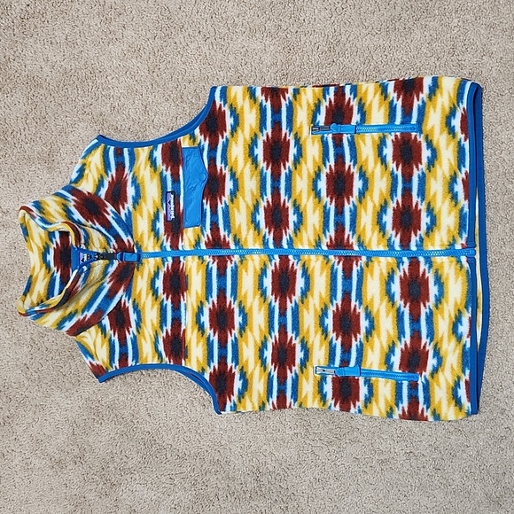 Patagonia Synchilla Aztec Fleece Vest Jacket Wild Desert Prarie Gold Women's M - Picture 2 of 11